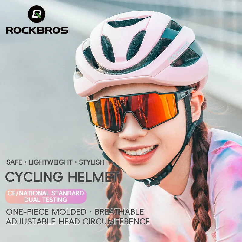 ROCKBROS Ultralight Cycling Helmet Streamline Aero Integrally-molded Adjustable Helmet Women Female MTB Road Bike Bicycle Helmet