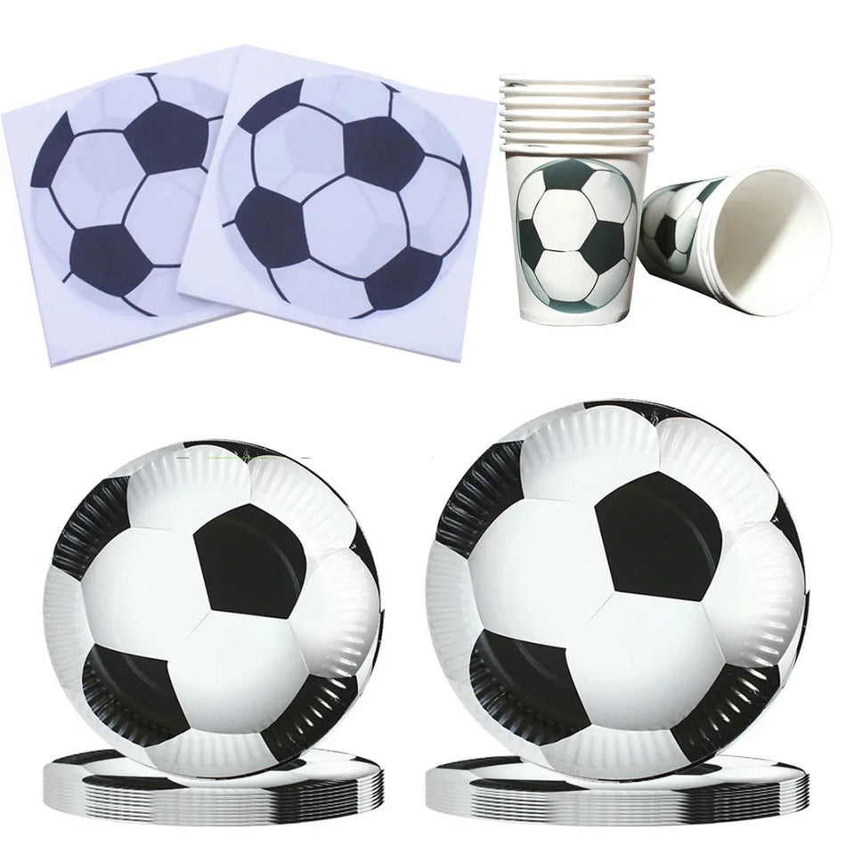 🔵 Football Fever Party Tableware Set - Soccer Birthday Decorations - Cyprus
