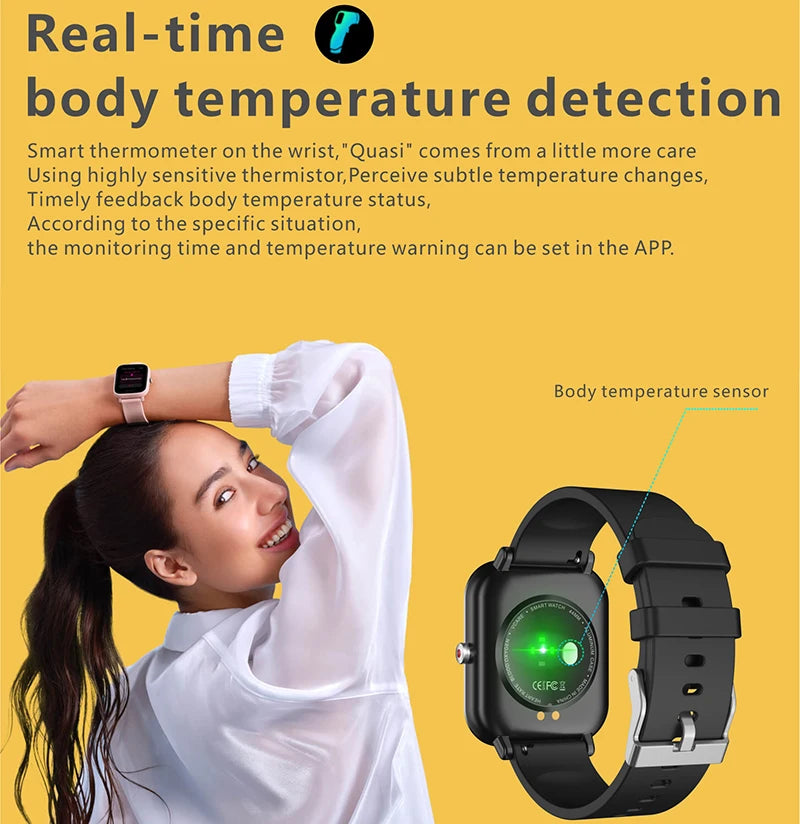 Q9 Pro 5ATM yüzmek akıllı saat vücut sıcaklığı monitörü müzik kontrol cihazı spor su geçirmez akıllı saat erkekler kadınlar için akıllı telefon 2023