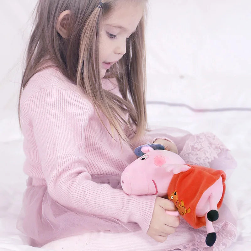 🔵 Peppa Pig 19cm Plush Doll με αρκουδάκι 🐷🐻 - Κύπρος