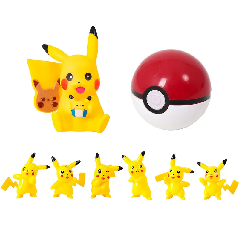 🔵 Pokémon Kek Dekorasyon Figürleri - Pikachu Heykeli Bebeği Elf Ball - Cyprus