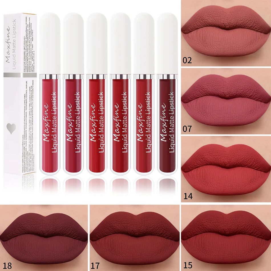 Maxfine wasserdichte matte flüssige Lippenstift - langlebig und feuchtigkeitsspendend