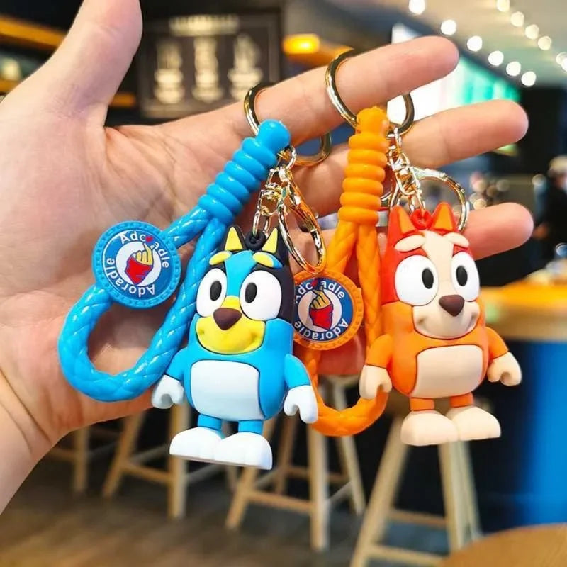 🔵 Cartoon Bluey Family Doll Creative Car Chain Keychain Bag Pendant Exquisite Small Gift Children's Backpack Pendant Couple Gift