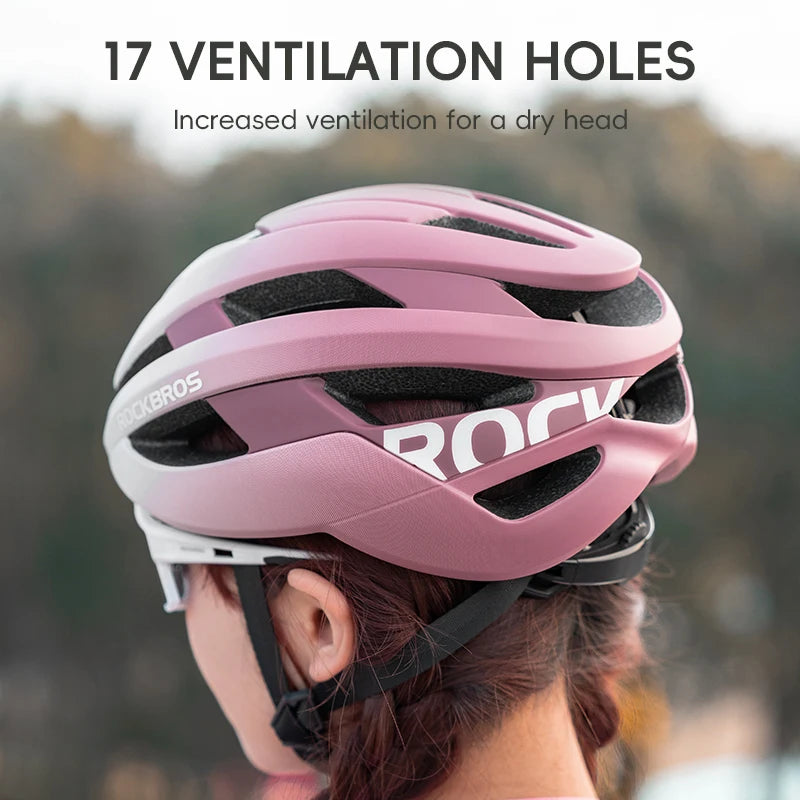 ROCKBROS Ultralight Cycling Helmet Streamline Aero Integrally-molded Adjustable Helmet Women Female MTB Road Bike Bicycle Helmet