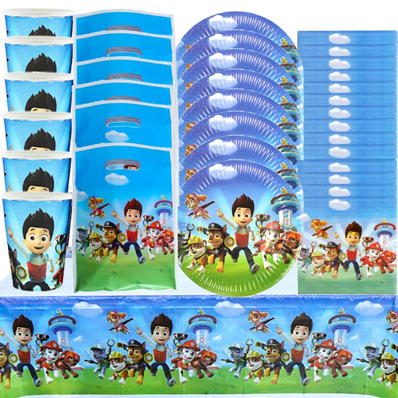 Paw Devriye Doğum Günü Partisi Malzemeleri - Boys için Set 51-81 PCS - Kıbrıs