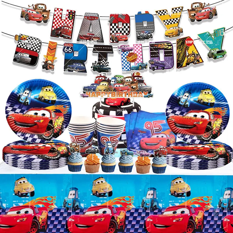 🔵 TAKARA TOMY Pixar Cars Lightning McQueen Birthday Party Tableware Set - Cyprus