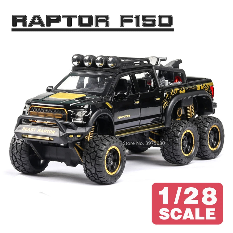 1/28 Raptor F150 & G63 Legeret Metal Diecast Monster Truck Model Legetøj 