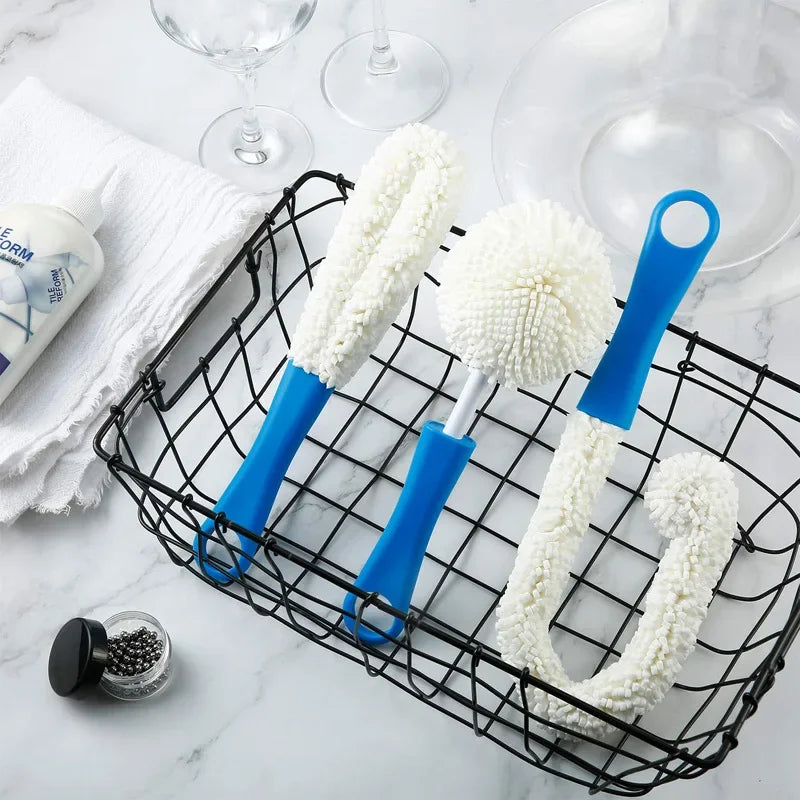 Soft Wine Bottle Cleaning Brush Flexible Decanter Stemware Glasses Brush Cleaner Bottle Cup Bar Wine Accessories Cleaning Brush