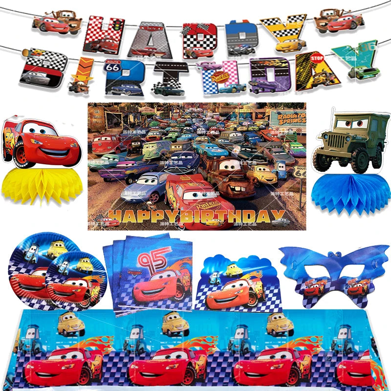 🔵 Disney Pixar Cars Lightning Mcqueen Birthday Party Tableware Set - Cyprus