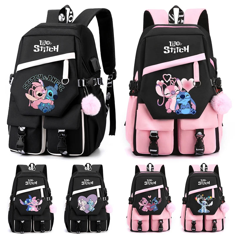 Lilo & Stitch Waterproof Canvas Backpack for School and Travel - Cyprus