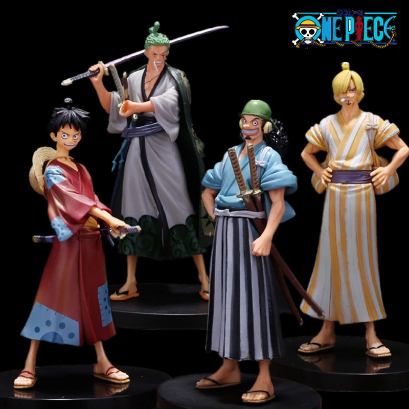 17cm Anime -Figuren Ein Stück Luffy Zoro Sanji Usop Kimono Figuren PVC Model Toys Doll Statue Collection Kinder Weihnachtsgeschenk