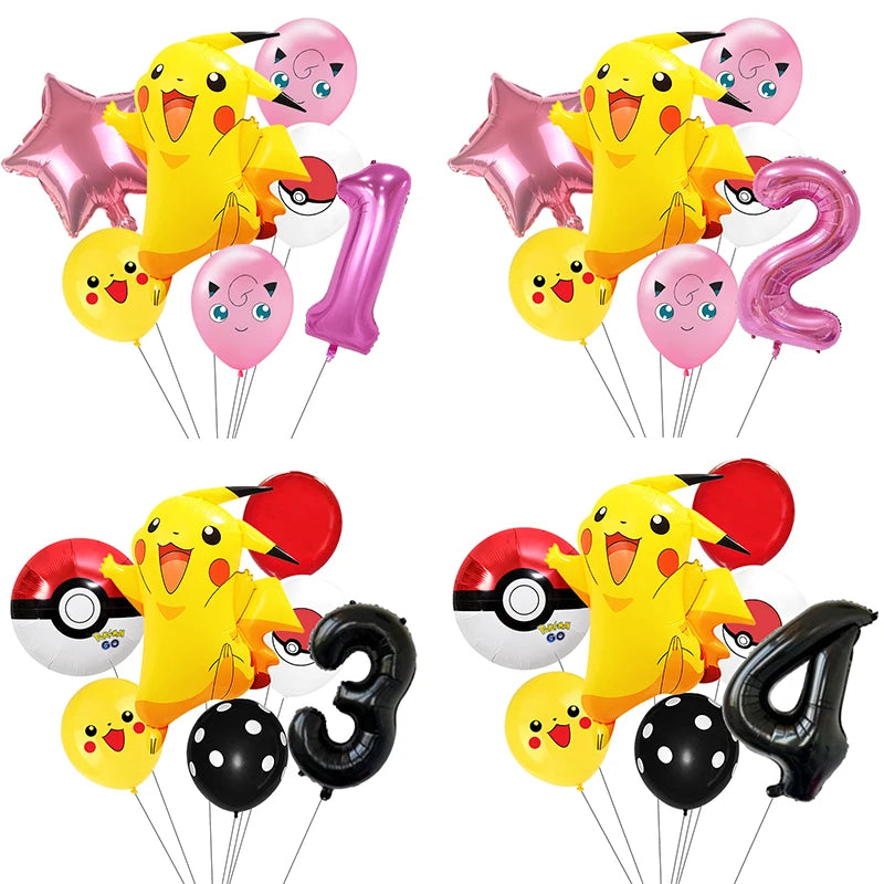 🔵 Pink Pokemon Balloons Party Decoration Supplies Squirtle Bulbasaur Birthday Party Baby Shower Balloon Decor Supplies Toys