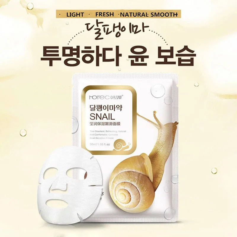 10pcs Snail Essence Moisturising Face Masks for Deep Replenishment - Cyprus