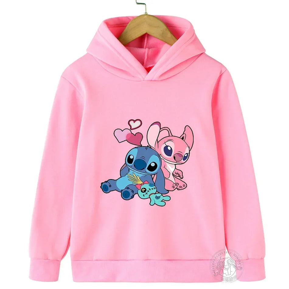 Disney Stitch Толстовка с капюшоном для детей - повседневное пуловер для весны и осени