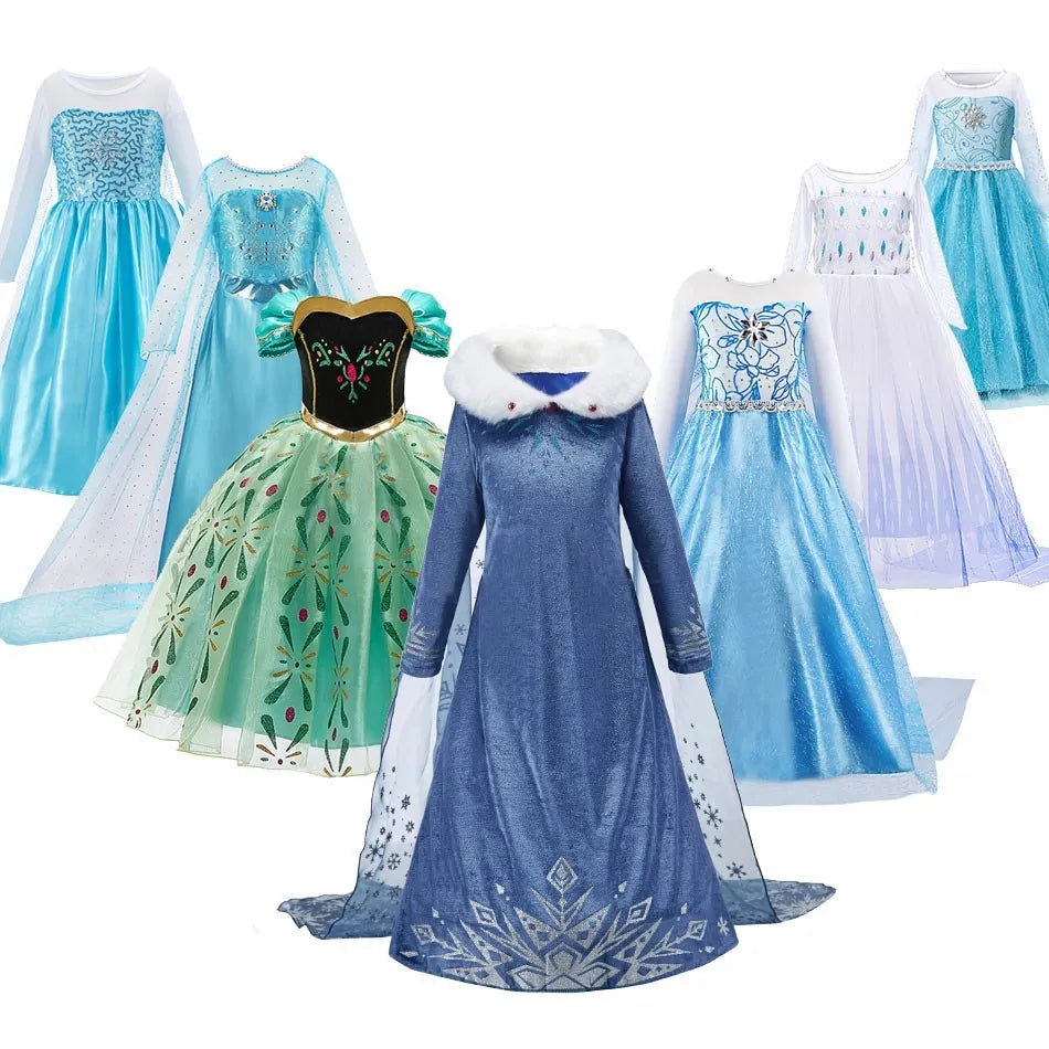 Enchanting Princess Dress for Girls - Anna, Elsa, Rapunzel, Belle, Cinderella, Jasmine - Cyprus