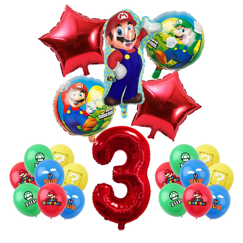 Mario Birthday Party Decoration Set - Balloons, Tableware, Backdrop - Cyprus