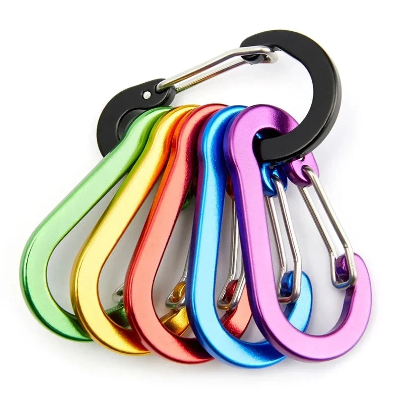 6/12pcs Multi-Functional Outdoor Carabiner Clips: Lightweight & Strong Gear Clips for Camping, Fishing, and Hiking