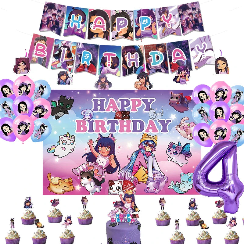 Aphmau Plushies Birthday Party Decoration Set - Cyprus