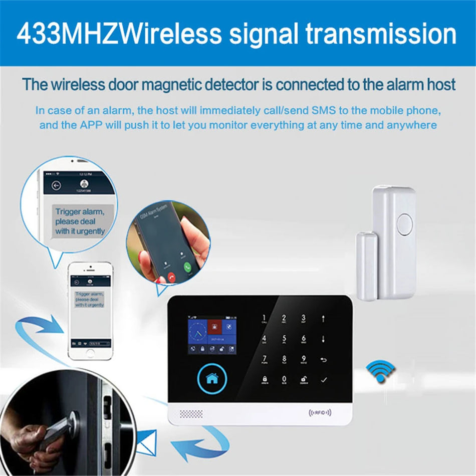 YUPA 433mhz لاسلكي نافذة الباب مستشعر إنذار مغناطيسي كاشف الباب لنظام الحماية المنزلي الذكي حماية الأمن умный дом