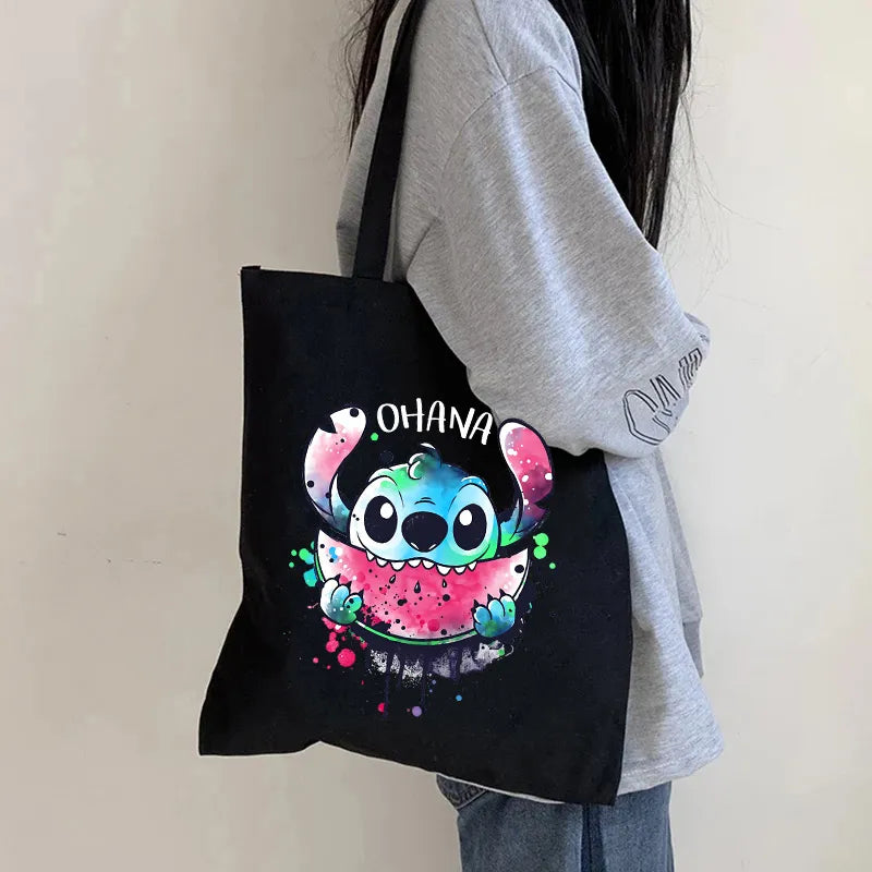 Stitch Eco Canvas Tote Bag - Y2k Lilo and Stitch Design for Women - Cyprus