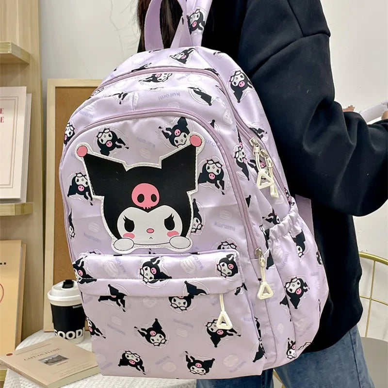 Plecak anime MINISO Sanrio - Kuromi, Cinnamoroll i My Melody Duża pojemność torby dla dziewczyn 