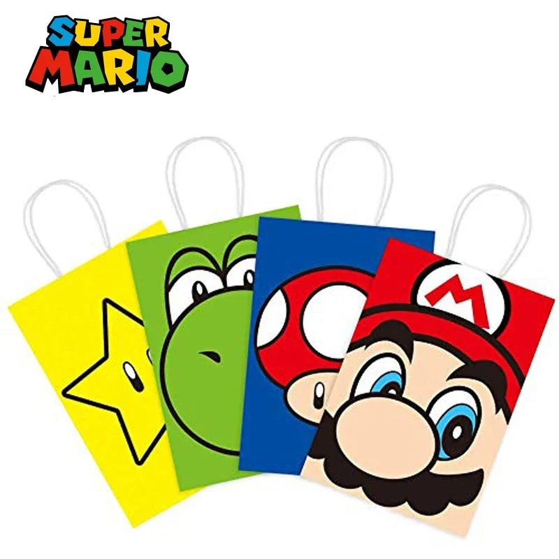 🔵 Süper Mario Bros Anime Hediye Çantaları - Çocuk Doğum Günü Partisi Malzemeleri - Kıbrıs