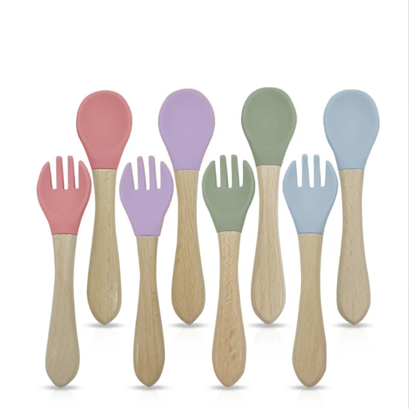 Soft Silicone Fork and Spoon Set for Babies - Cyprus