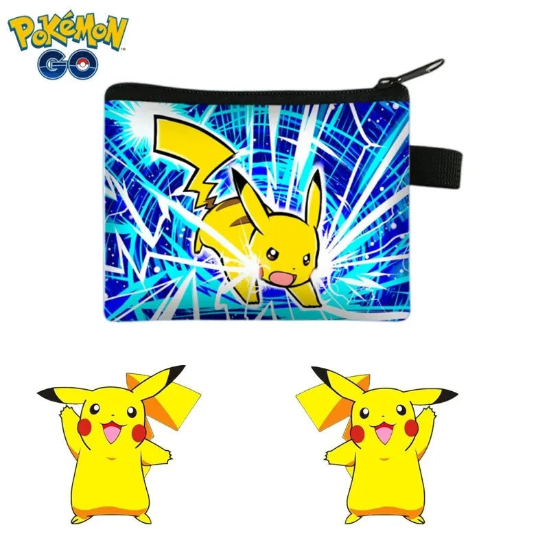 Pokemon Children's Zero Wallet Pikachu Cartoon Coin Wallet Girl Pikachu Cos Anime Coin Key Print  Storage Bag Portable Toy Gift