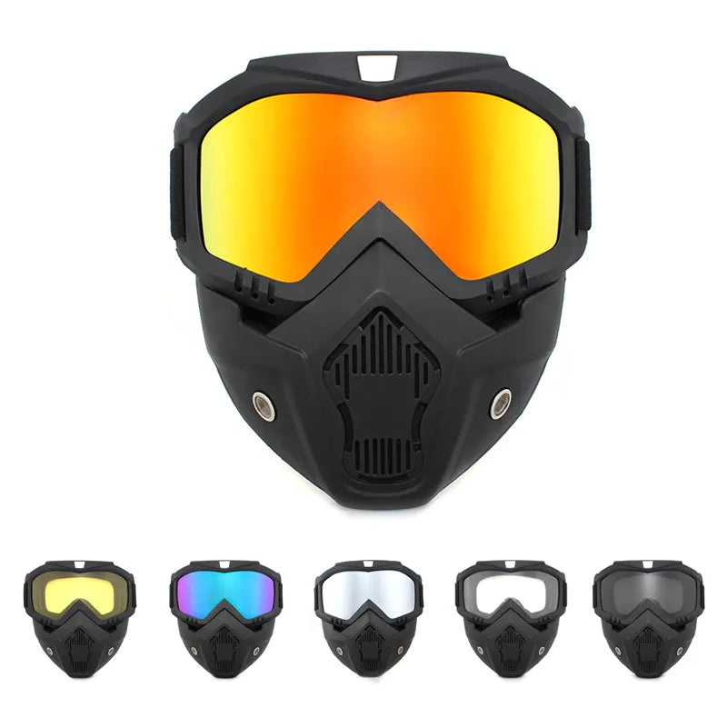 Anlyxi MTB Bike Helmet with Windproof Face Mask & Goggles