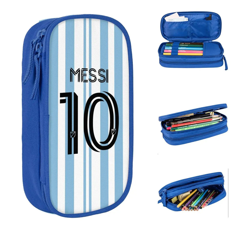 Number 10 Football Pencil Case - Large Zipper Storage for Students - Cyprus