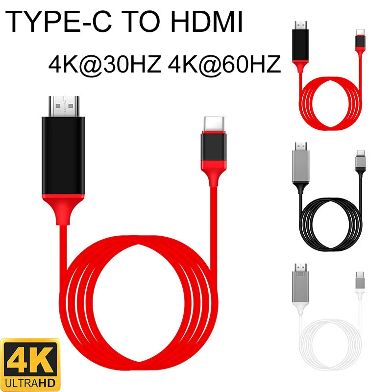 2M USB Type -C до HDMI Кабель 4K/1080p HD - Универсальная совместимость - Кипр