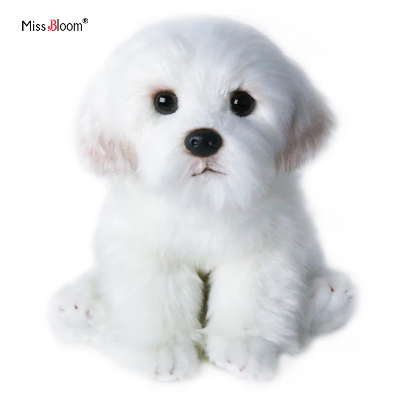 Miss Bloom Polde de chien en peluche maltais en peluche