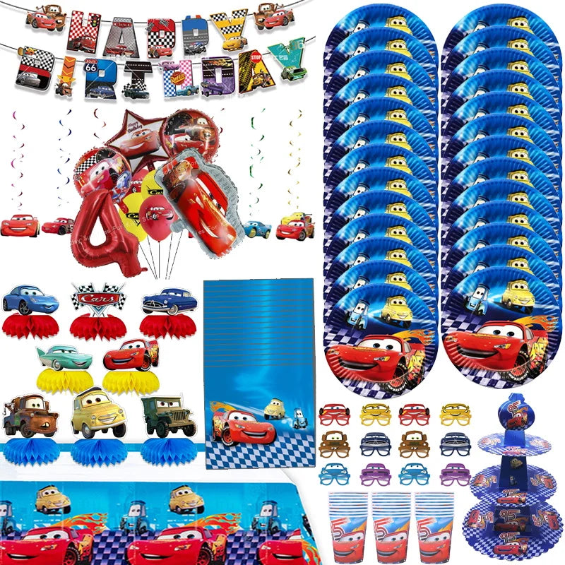 🔵 Disney Cars Lightning McQueen Doğum Günü Partisi Dekorasyon Seti - Kıbrıs