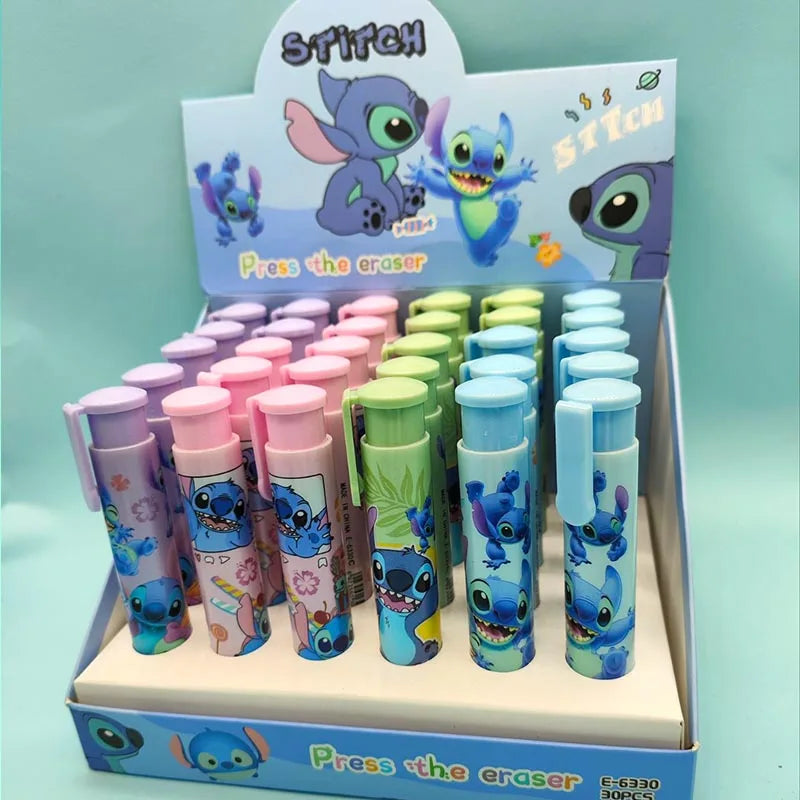 Stitch Press Eraser 4pcs Kawaii Χαριτωμένο μολύβι Σαλίες μίνι Δώρα Σχολή γραφείων - Κύπρος