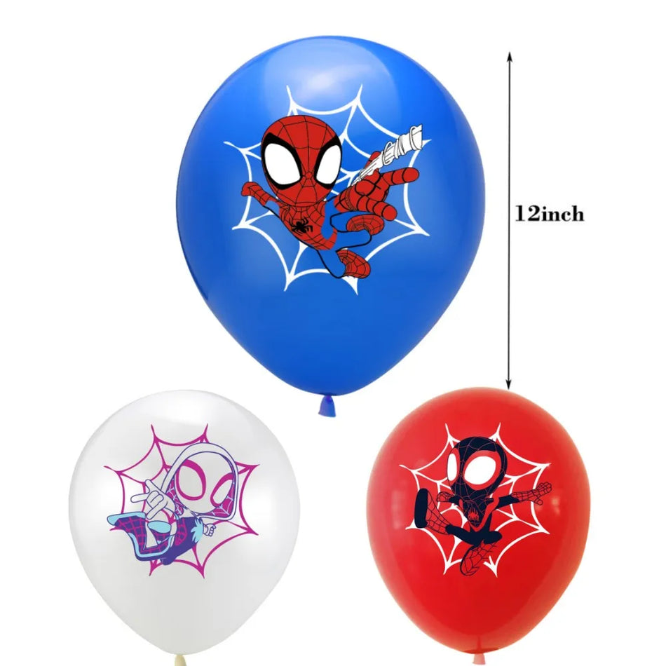 🔵 Spidey ve muhteşem arkadaşları Lateks Balonlar: Süper Kahraman Doğum Günü Partisi Süslemeleri - Kıbrıs