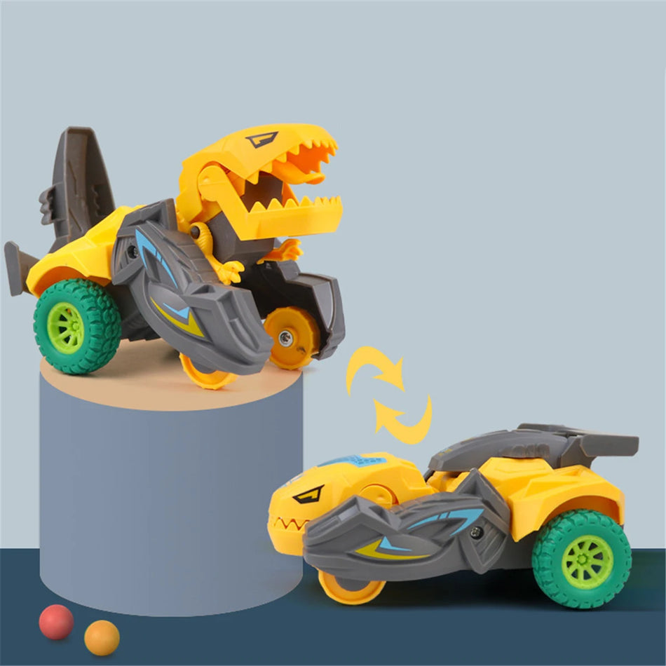 Dinosaurierauto Deformation Car Toys Inertial Gleiten One -Stuf -Aktion Kollision transformieren Mini Tyrannosaurus Rex Fahrzeuge Spielzeugkinder