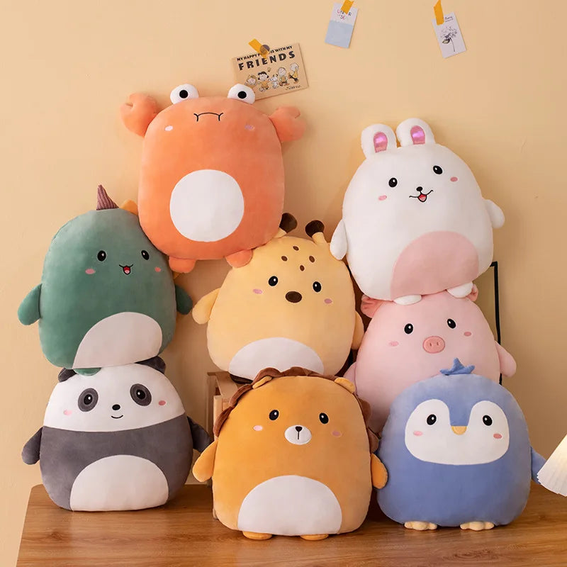 40cm Kawaii Peluş Hayvan Yastığı - Penguen, Domuz, Tavşan, Panda, Yengeç