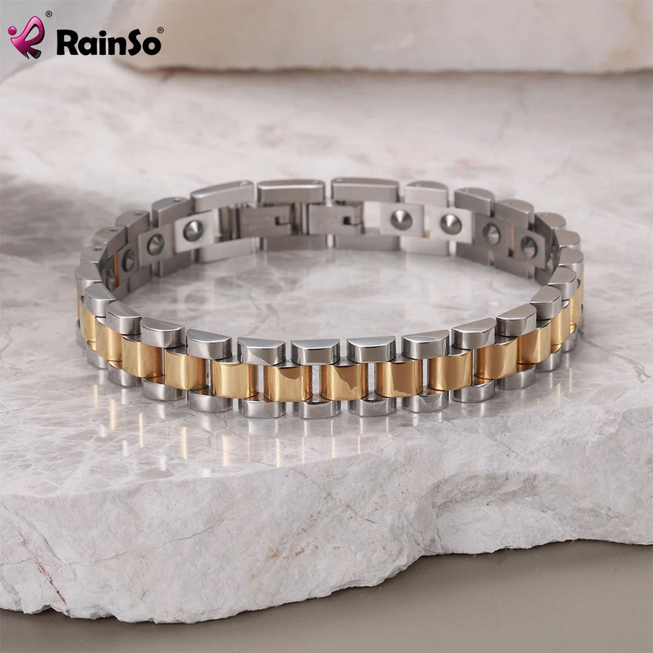 RainSo 99.999% Pure Germanium Magnetic Bracelet for Couples