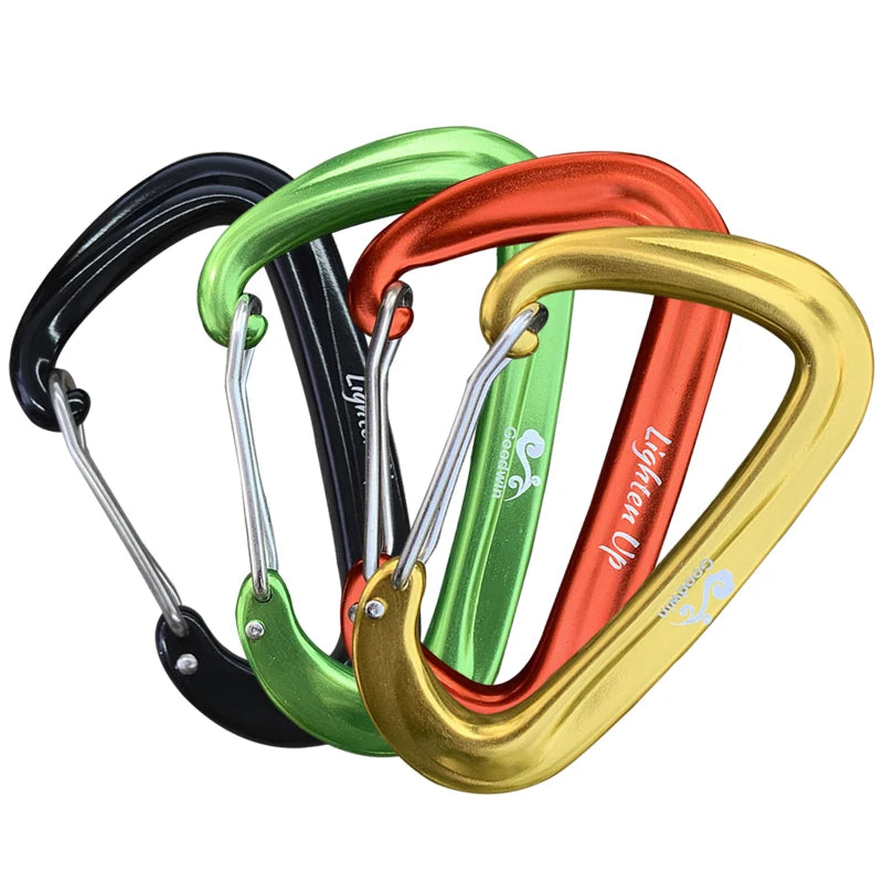 12KN D-Shape Aluminium Climbing Carabiner with Locking Mechanism