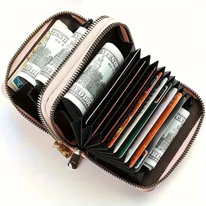 Women's Stylish Double Zipper Wallet with Large Capacity Coin Purse