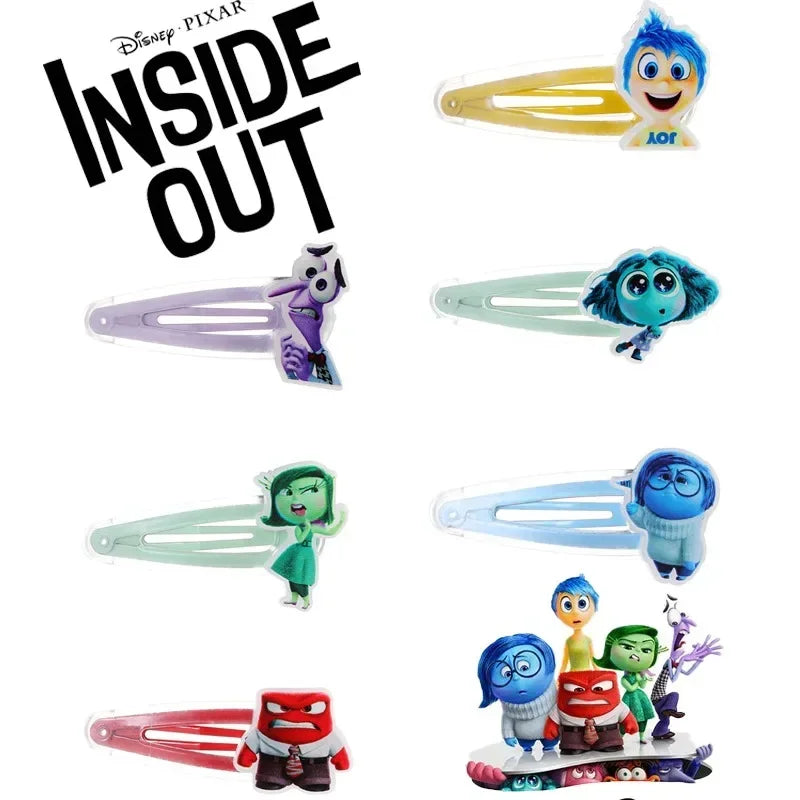 Disney Inside Out 2 зажима для волос - милые аниме -фигуры Barrette Accessories