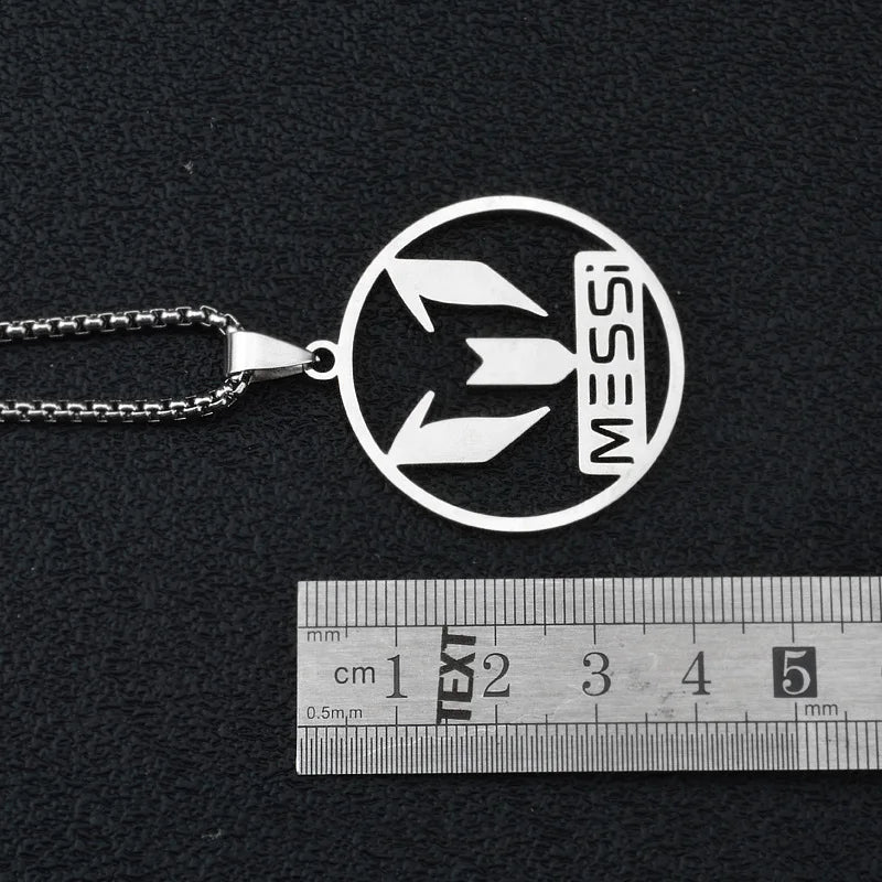 HNSP Messi Stainless Steel Circle Pendant Necklace for Men - Cyprus