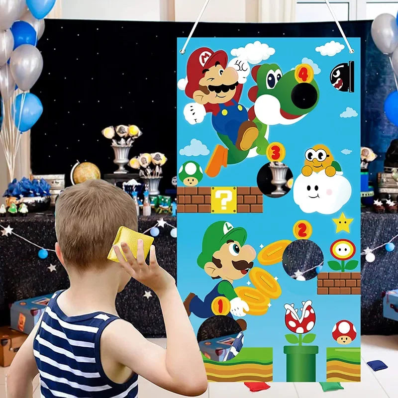 🔵 Super Mario Bean Bag Toss Game & Carnival Banner - Cyprus