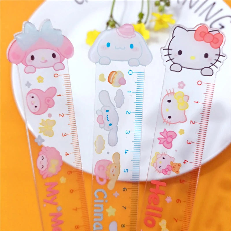 Моя мелодия Kuromi Hello Kitty Double Layer Rule Ruler Acryl Sag - Кипр