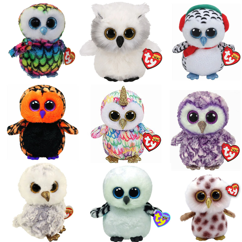 Ty Beanie Boos Owl Plush Toy - 15cm Stuffed Animal