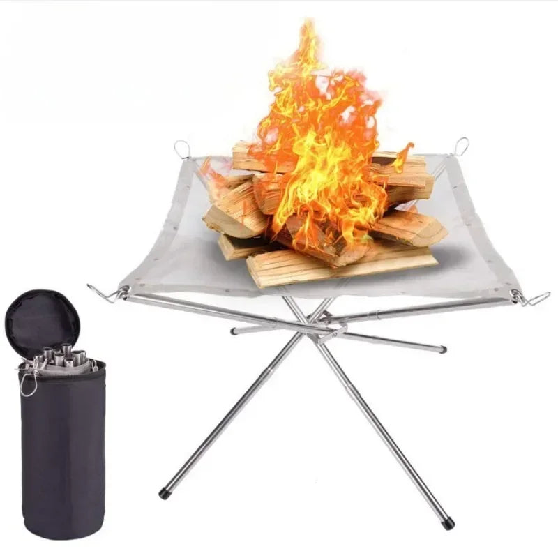 Stainless Steel Portable Outdoor Camping BBQ Fire Pit 🏕️