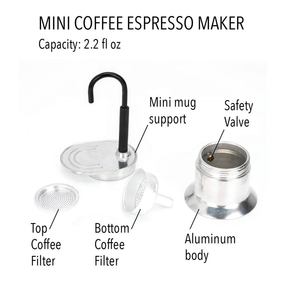 Qiilu Single Tube Moka Pot 1 tasse 50 ml