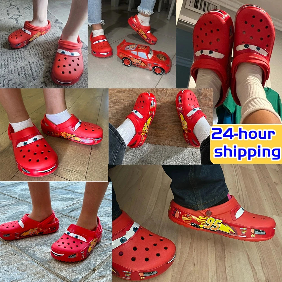 Disney Lightning McQueen Crocs - شبشب كرتوني لطيف لجميع الأعمار - قبرص