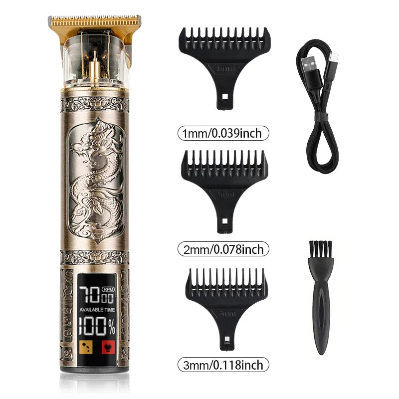 T9 Hair Clipper Electric Clipper Κομμωτήριο USB Ηλεκτρική ρύθμιση τριών ταχυτήτων ταχύτητας Μεγάλη οθόνη