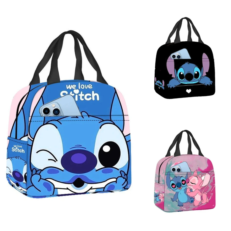 Stitch Cartoon Fashion Print Large Capacity Thermal Lunch Bag - Cyprus